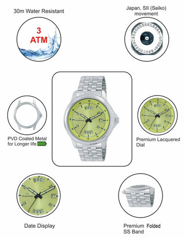 Maxima ATTIVO Men Gold Dial Analogue Watch - 58591CMGI